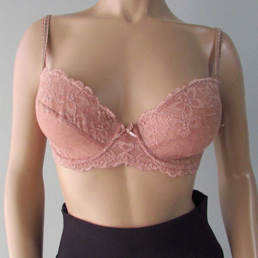 Le Mystere Scarlett Dusty Rose Balconette Bra 34C Style 7139 NWT
